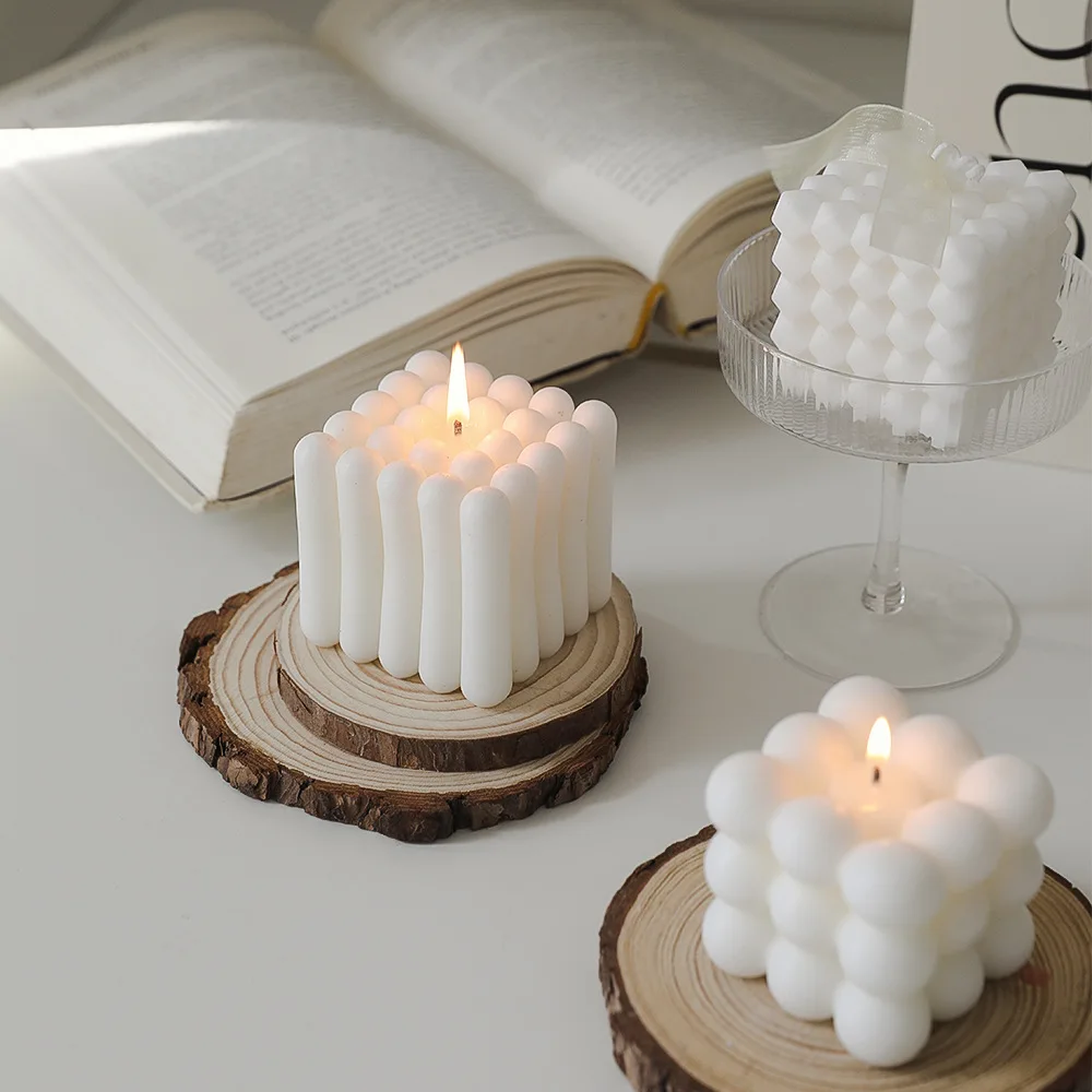 3D Small Bubble Cube Candle Soy Wax Colour Aromatherapy Scented Candles  Relaxing Birthday Gift Home Decoration