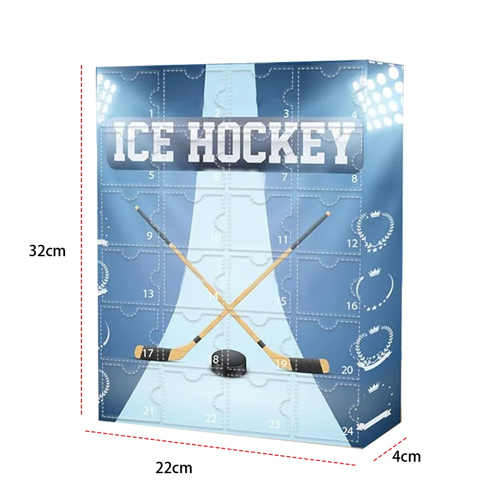 Hockey Advent Calendar 2024 Acrylic The One with 24 Little Doors Ice Ball Decoration Miniature Keepsake for Christmas Kids Gift