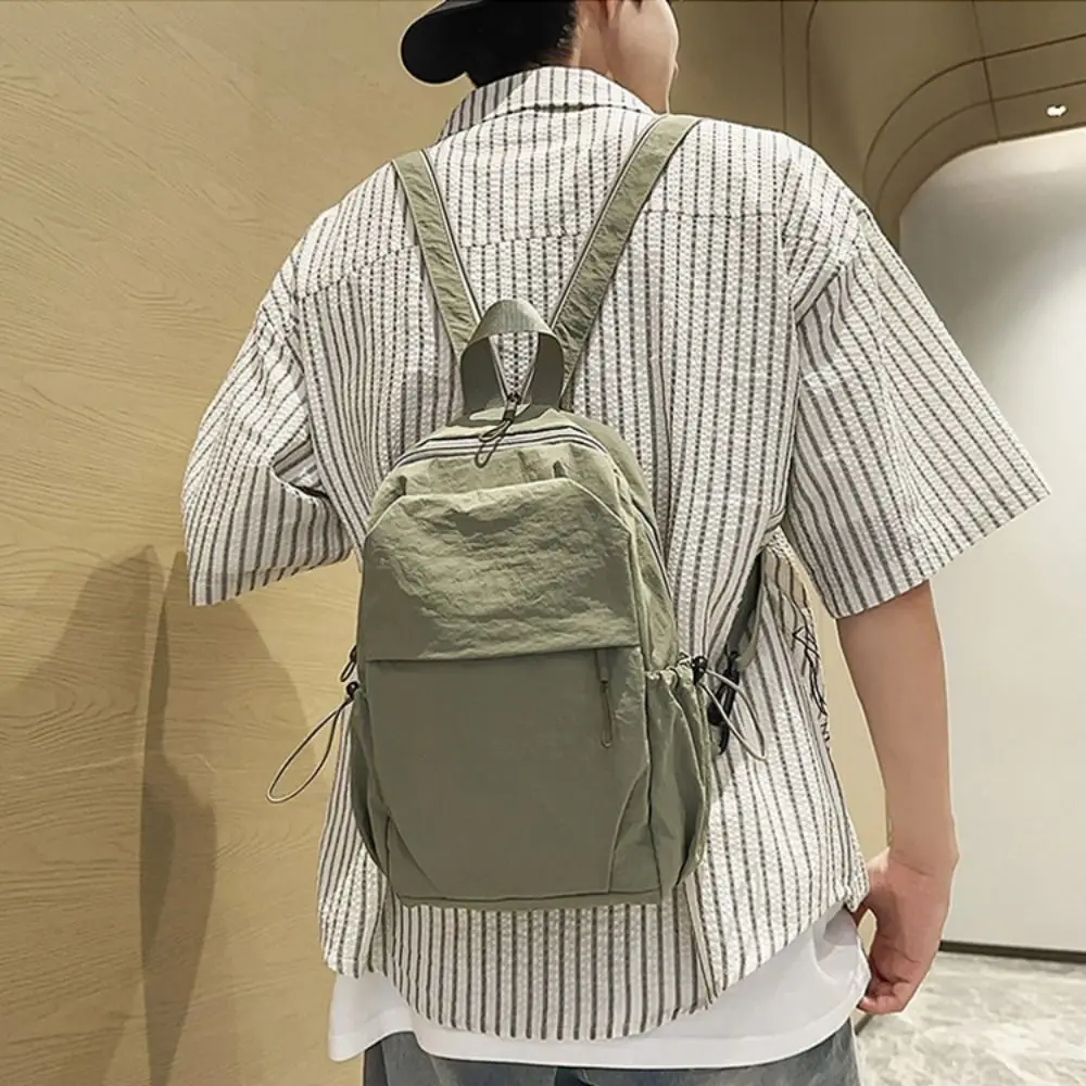 Zaino Casual Morbido da Esterno, Borsa a Tracolla Leggera in Nylon Tinta Unita, Zaino Monospalla per Uso Quotidiano - immagine 3