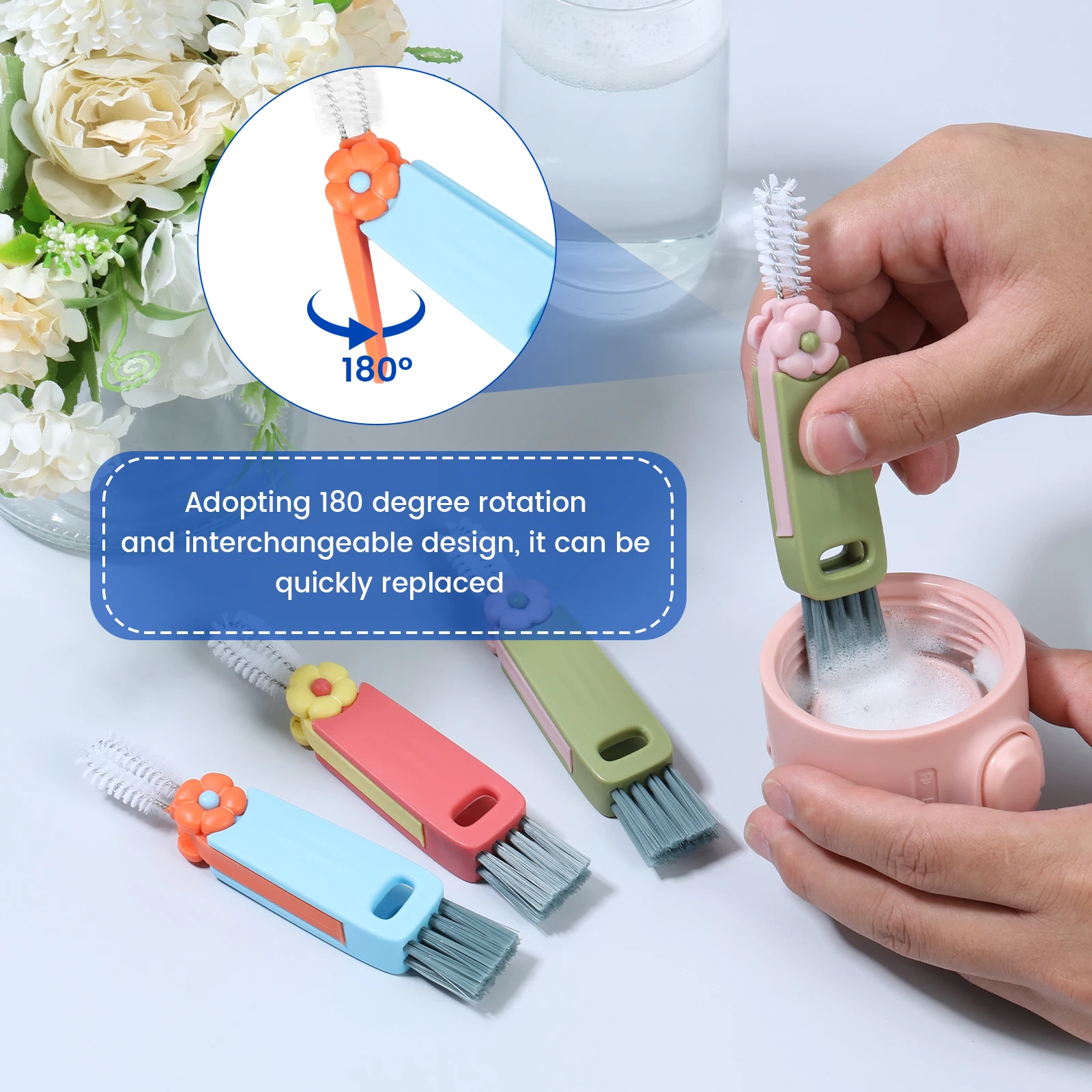 6PCS 3-in-1 Bottle Gap Cleaning Brush Set 2