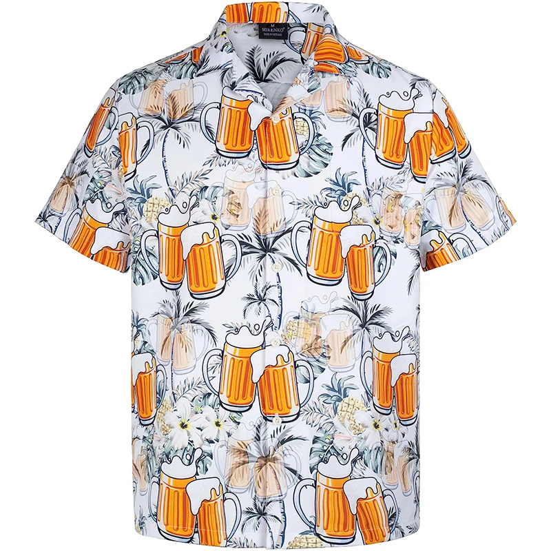 thumbnail image 1 of Camisa hawaiana de playa para hombre con estampado 3D de guitarra, camisas Alho de manga corta con botones, blusas de gran tamaño para hombre, 1 of 5