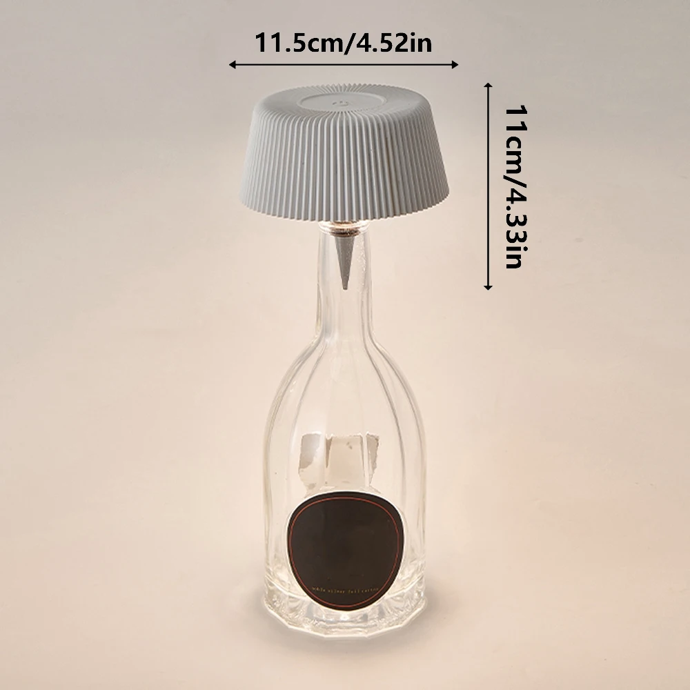 Wireless Bottle Table Lamp Touch Control of 3 Colors and Stepless Dimming Night Lamp Suitable for Bar Wine Bottles Desk Lights 5