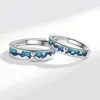WYEAIIR Romantic Valentine's Day Gift 925 Sterling Silver Blue Glazed Prince Fox Resizable Opening Ring For Lovers Jewelry 3