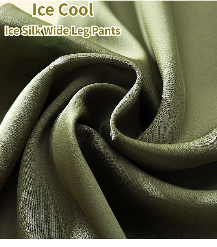 Acetate Silk Satin Straight-leg Pants Women's Summer Triacetate Silk Wide-leg Pants High Waist Drape Silk Smooth Long Pants