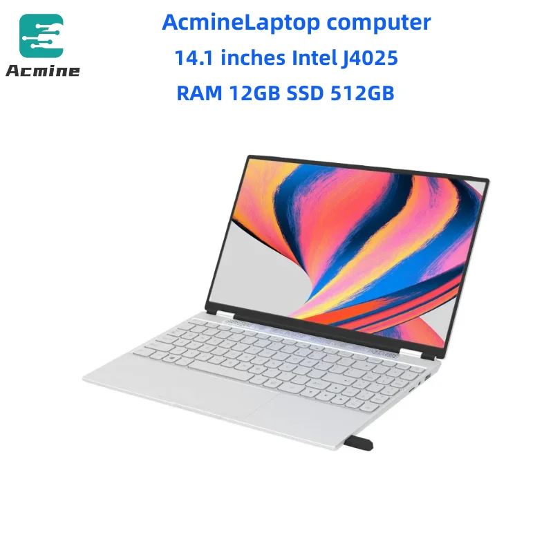 14インチ画面のラップトップ,Intel j4025 RAM, 12GB SSD, 512GB