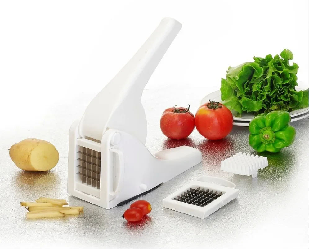 1PC Portable Fries Cutter French Fries Potato Chips Cutter Vegetable Fruit Natural Cutting Slicer Kitchen Cooking Tool OK 0479