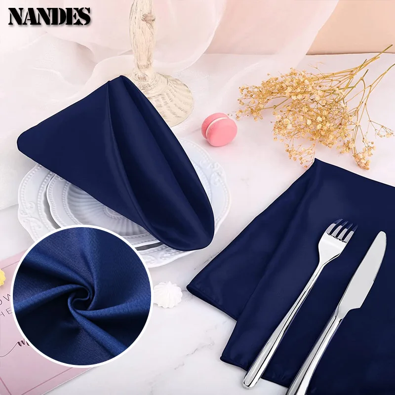 6pcs Satin Napkin 30cm*30cm Towel Satin Napkin Soft Table Napkins for Wedding Party Home Hotel Christmas decor Table Napkins