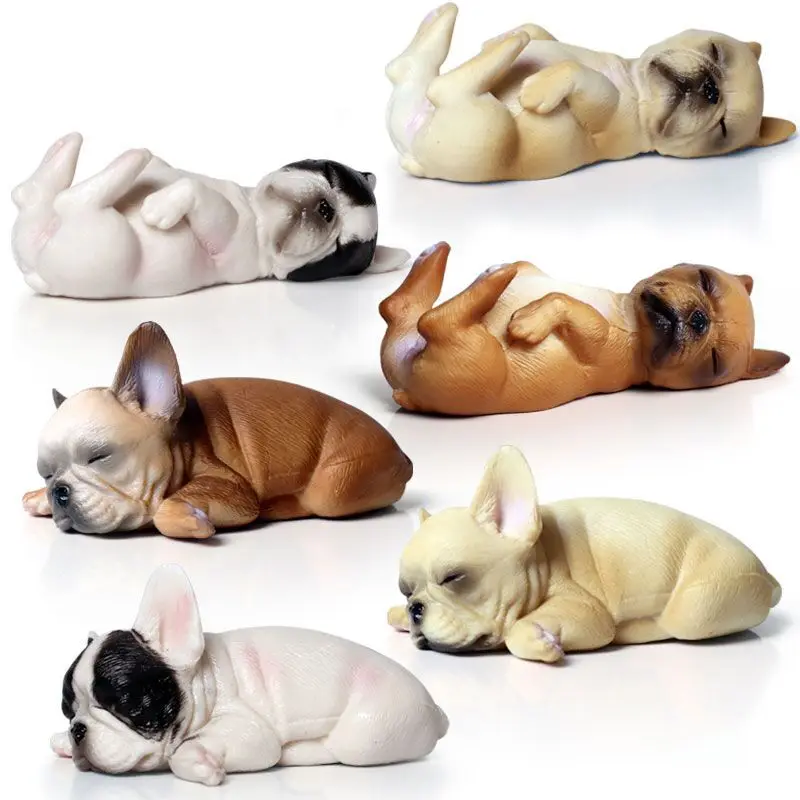 

Mini French Bulldog Children's Solid Animal Model Sleepy Pet Dog Toys