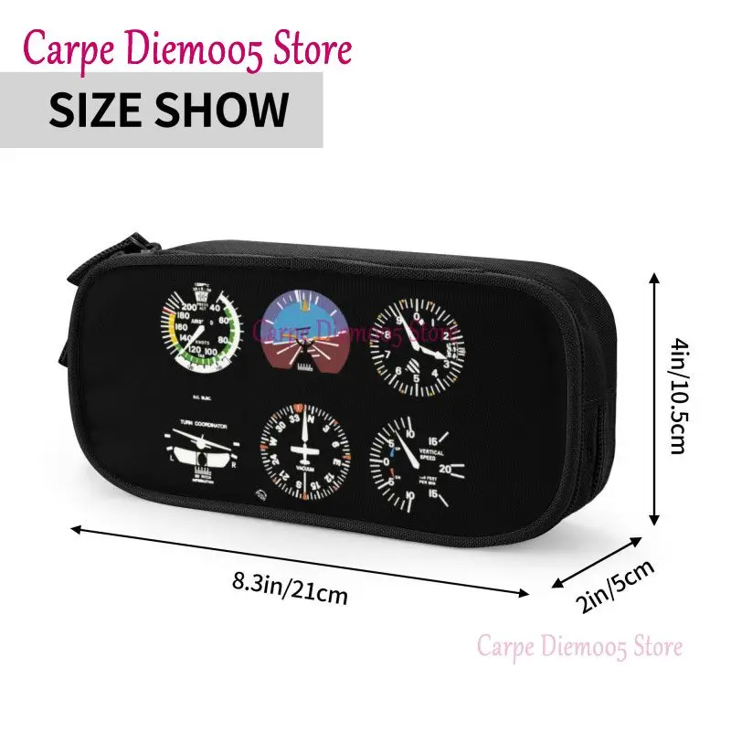 Aviator's Dream Large Capacity Pencil Case - Flight Simulator Design School Accessory