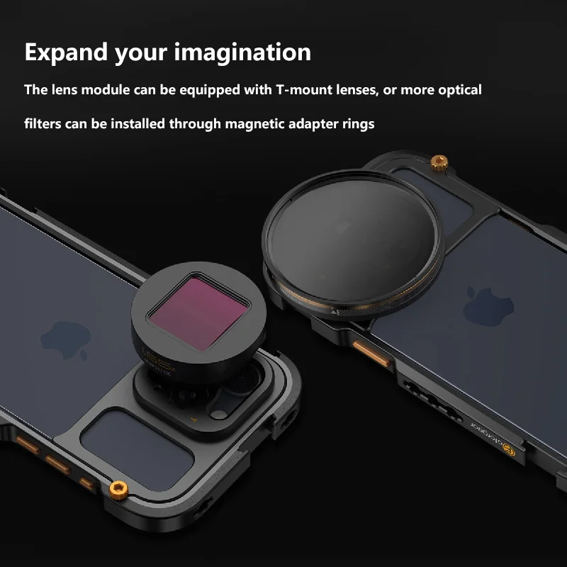 Fotorgear 금속 휴대폰 케이스, T 마운트 휴대폰 렌즈용 보호 휴대폰 케이스, 아이폰 15 프로 맥스용