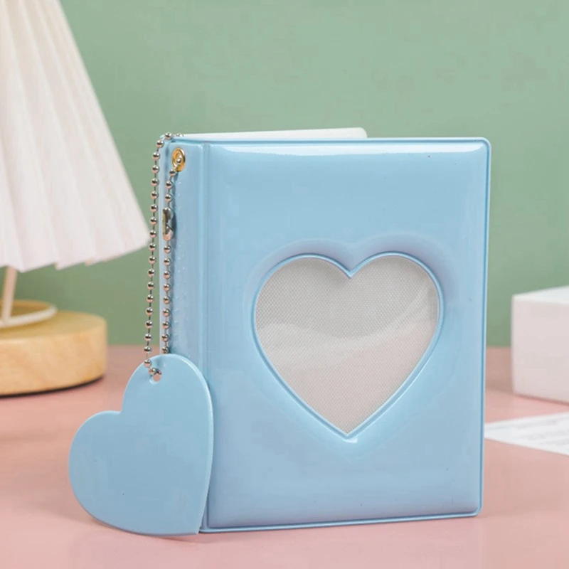 Hollow Out Photo Album 3 Inch Photocard Holder Idols Cards Collect Book with Heart Pendant Mini Instax Photos Album