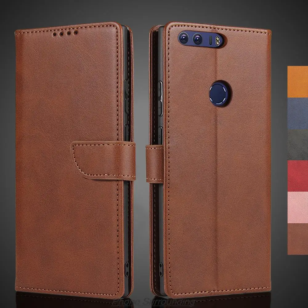 Carteira Flip Capa de Couro para Huawei Honor Honor8 Couro do Plutônio Bolsas de Telefone Protetor Coldre Fundas Coque Honor8 Case