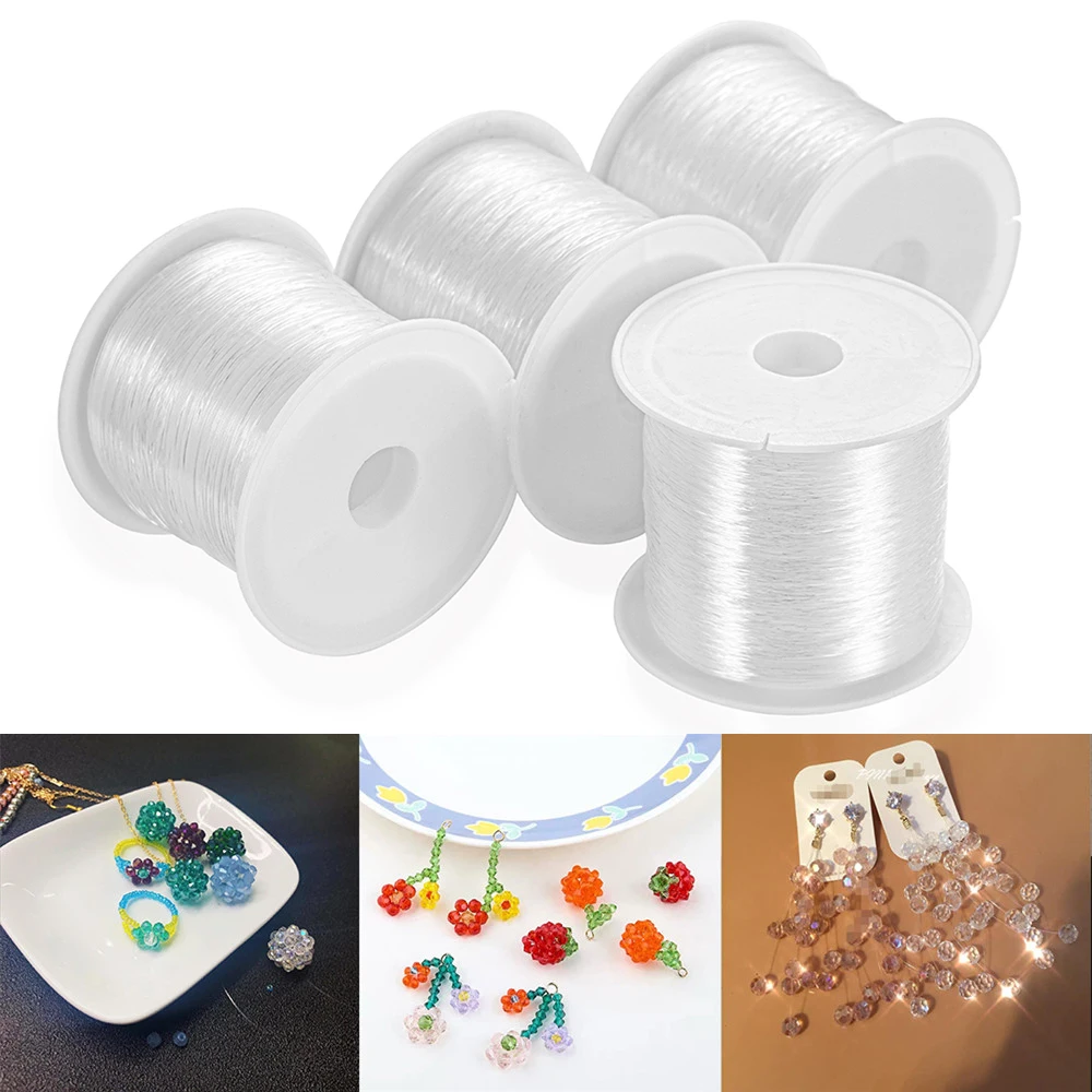 The * Rollo de * (45.7 m) de Cordón Elástico de 1 mm, Cordón Elástico * para Hacer Pulseras, Cordón Elástico para Hacer Joyas, Pulseras, Collares, Abalorios y Manualidades