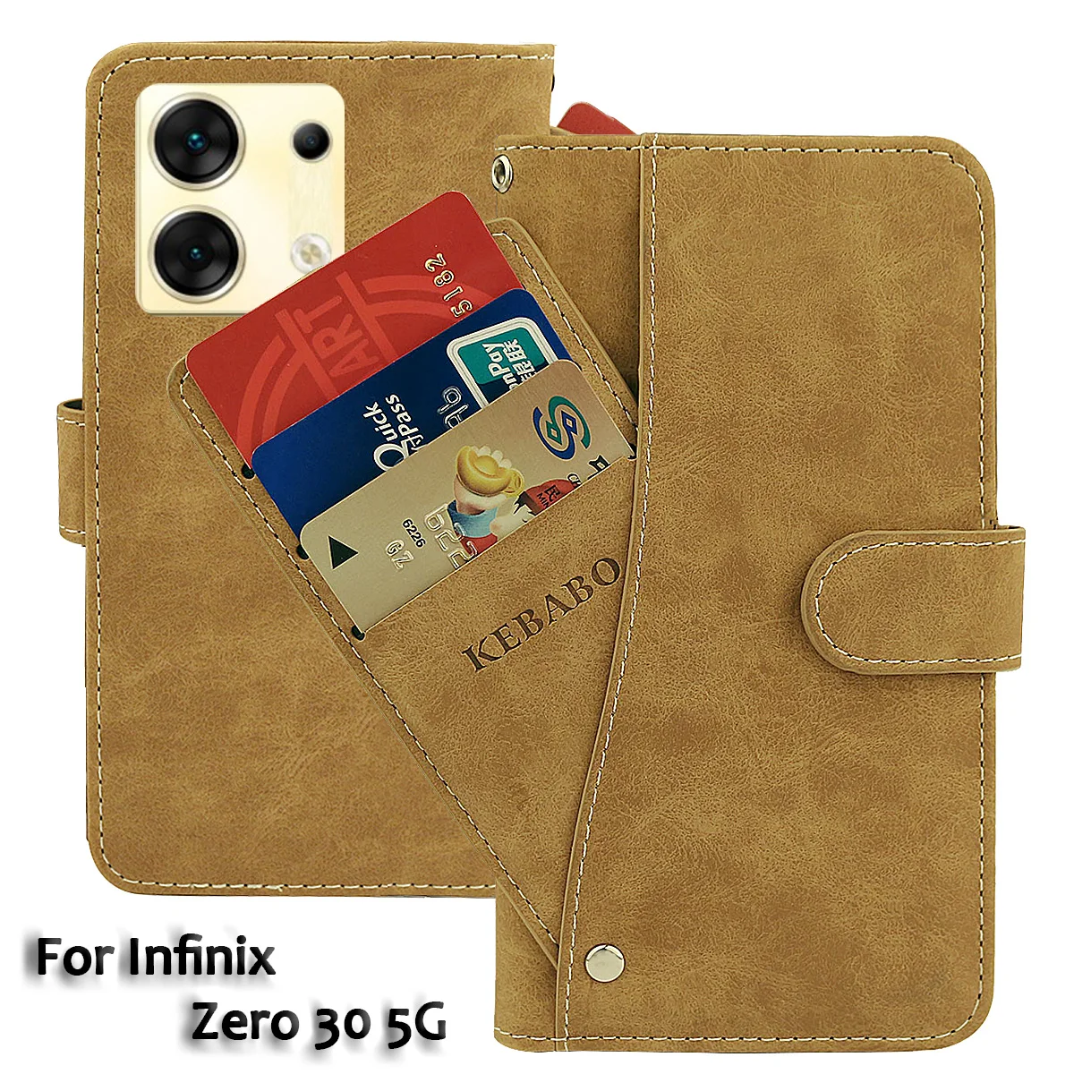 

Vintage Leather Wallet Infinix Zero 30 5G Case 6.78" Flip Luxury Card Slots Cover Magnet Phone Protective Cases Bags