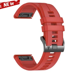 Silicone Sport Watch Band - Quick Fit Strap Bracelet, 22/26mm - QuickFit 26mm (Red)