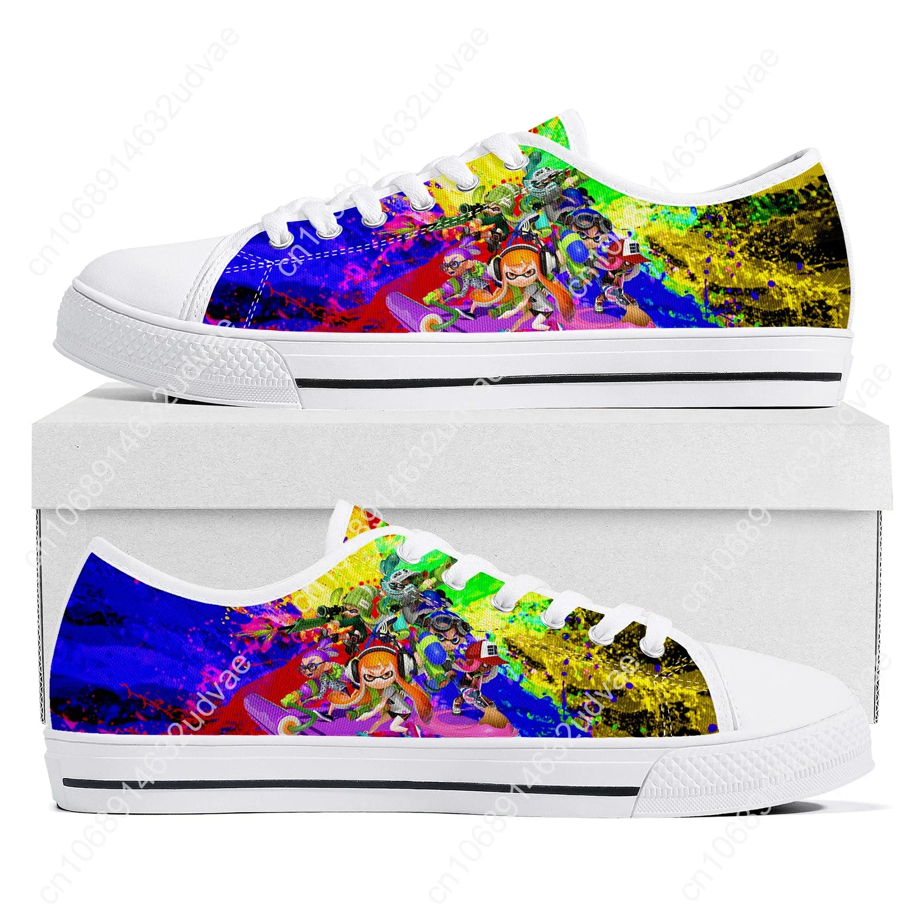 Splatoons Game Low Top Quality Sneakers Mens Womens Teenager High Quality Canvas Sneaker Casual Couple Shoes Custom Shoe