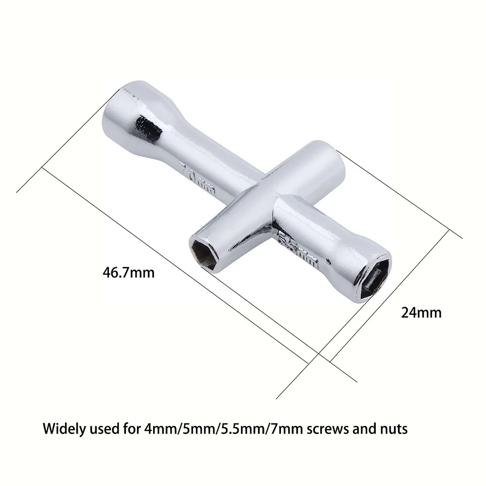 3pce 17mm Wheel Hex Wrench 4/5/5.5/7mm Small Sleeve Hex Socket Wheel Spanner Tool for 1/8 1/10 RC Car Truck Crawler Buggy Tires