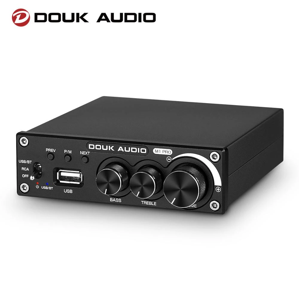 Douk Audio M1 PRO HiFi Bluetooth 5.0 Stereo TDA7498E Power Amplifier Wireless Receiver USB Player Subwoofer Amp 160W*2