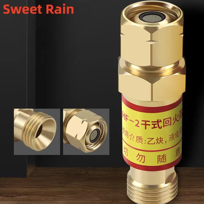 1 Pcs Flashback Arrestor Check Valve Flame Buster Oxygen Acetylene HF-2 for Pressure Regulator Mount Gas Welding Cutting