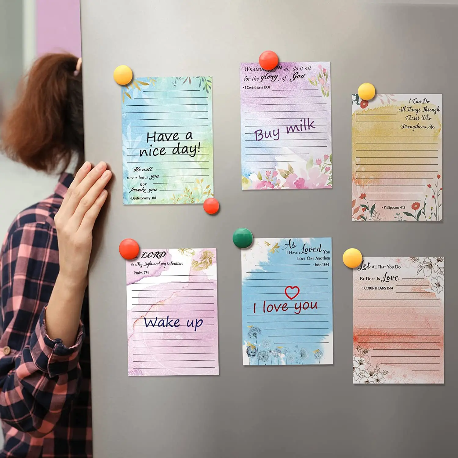 30 Sheets Watercolor Floral Sticky Notes Notepad Self-Adhesive Memo Message Reminder  sticker Home Office School Supplies - 5