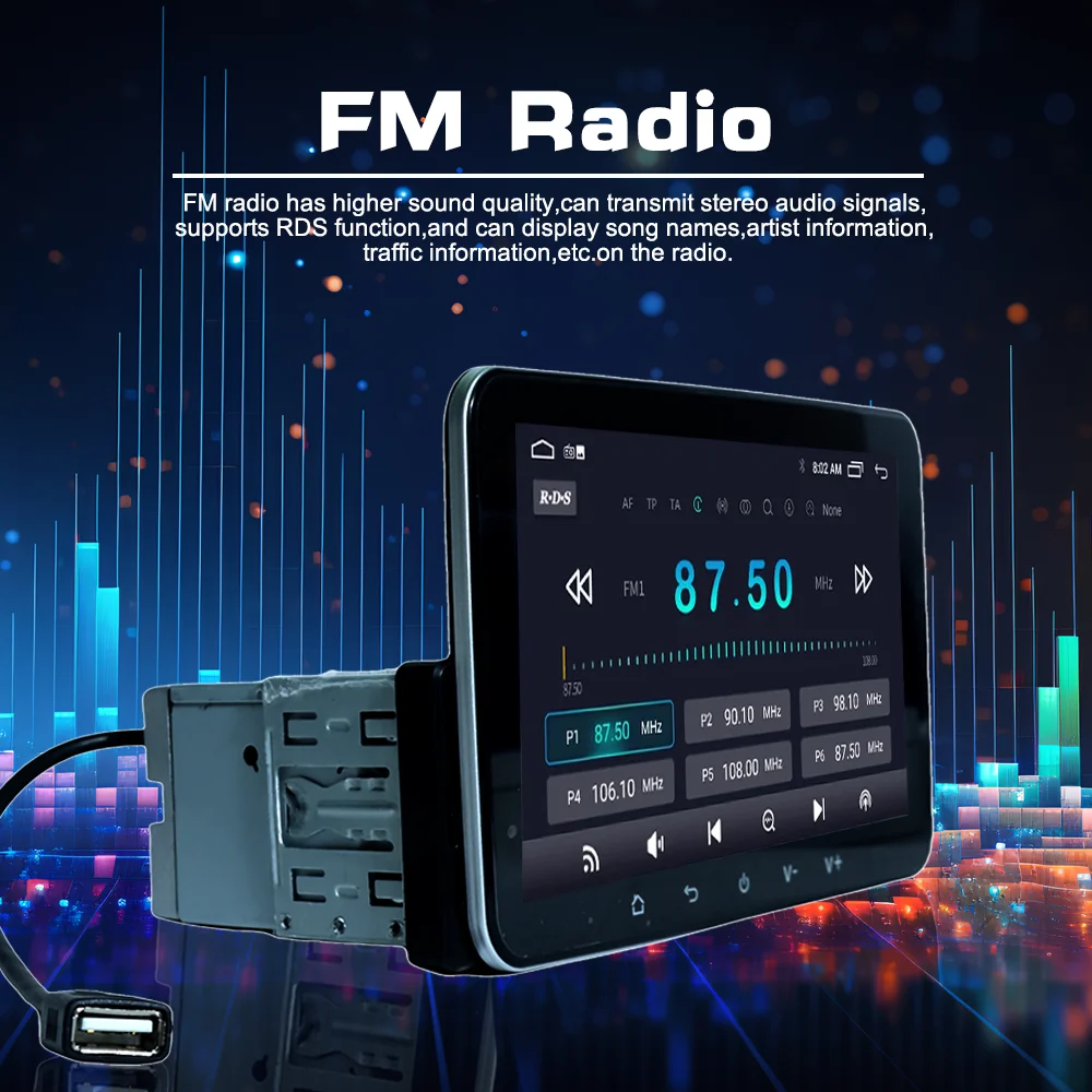 Estéreo para coche con cable Apple CarPlay Android Auto Single Din pantalla táctil de 7 pulgadas Compatible con Bluetooth, estilo Benz MP5, Radio FM, sin DVD 4