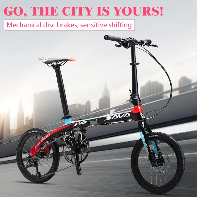 SAVA Z2 Carbon Fiber Folding Bike 16 Inch Light Bike Adult Unisex 9