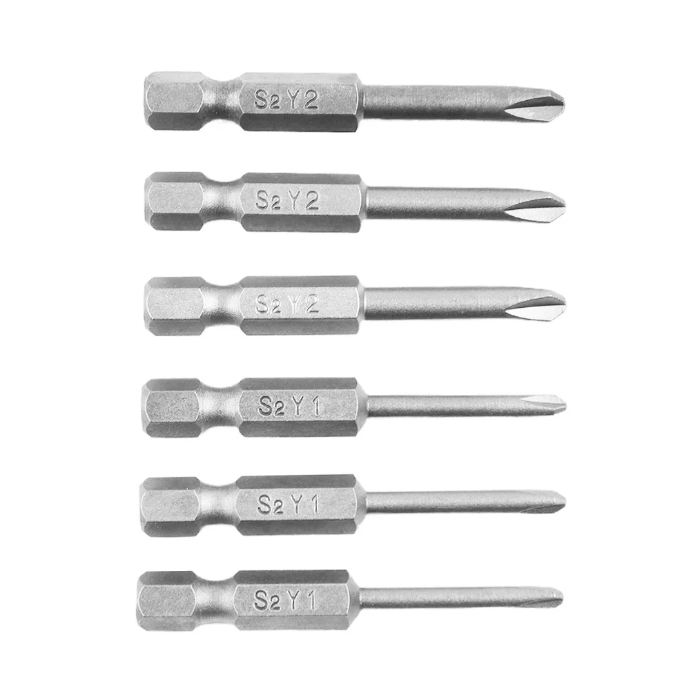 

6pcs 50mm Y1 Y2 Y Tip Head Screwdriver Bits Set Hex Shank Magnetic Screwdriver For Drill Air Tools Accessories