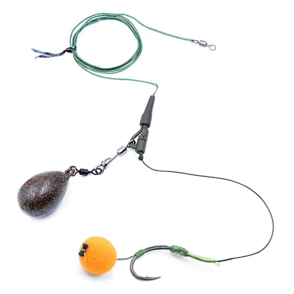 Carp Fishing Accessory Ready Tied Hair Rig Coated Leadcore Leader Hooklink Sharp Carp Hook For Method Feeder Boilie Fish Tackle