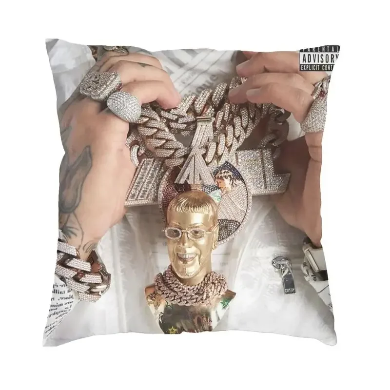 

Anuel AA Rapper Latin Urban Music Cushion Cover 45x45cm Velvet Nordic Throw Pillow Case Decoration Salon