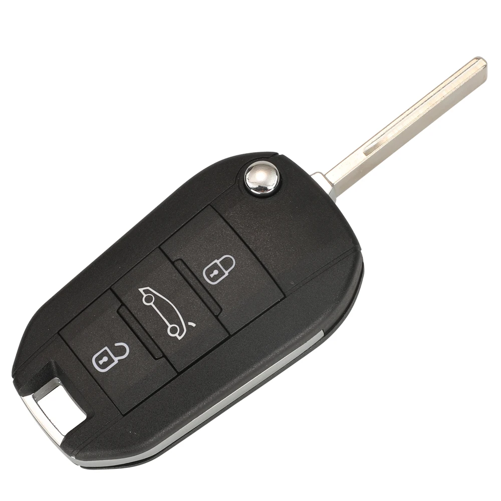 Jingyuqin 3-Tasten 433MHz Auto-Klappfernbedienungsschlüssel 4A HITAG AES Chip für Peugeot Expert 308 3008 2016+ Citroen C4 Cactus 2014- HU83 – Detail 4