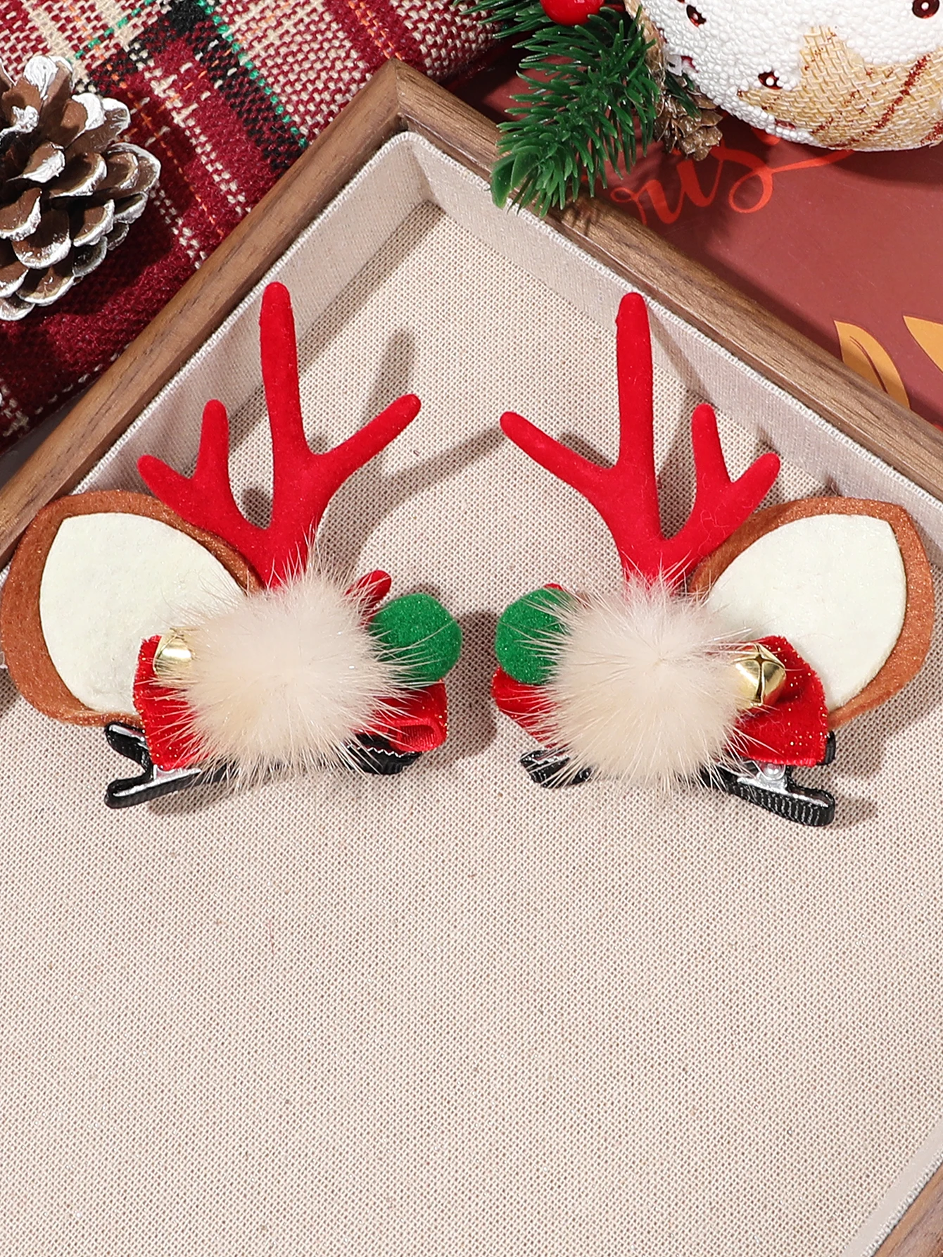 Gledola Rentiergeweih Kopfschmuck – 2 Paar Weihnachts-Ohren Für Mädchen & Erwachsene