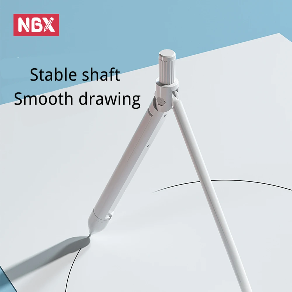 NBX 전문 나침반, 기계 연필, 수학 기하학 그리기 도구, 0.7mm 리드, 6 지우개 및 눈금자 문구