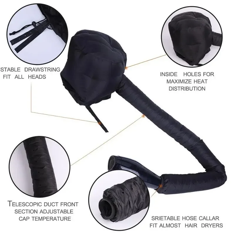 Portable Soft Hair Drying Cap Womens Blow Dryer Home Hairdressing Salon Supply Adjustable Accessory