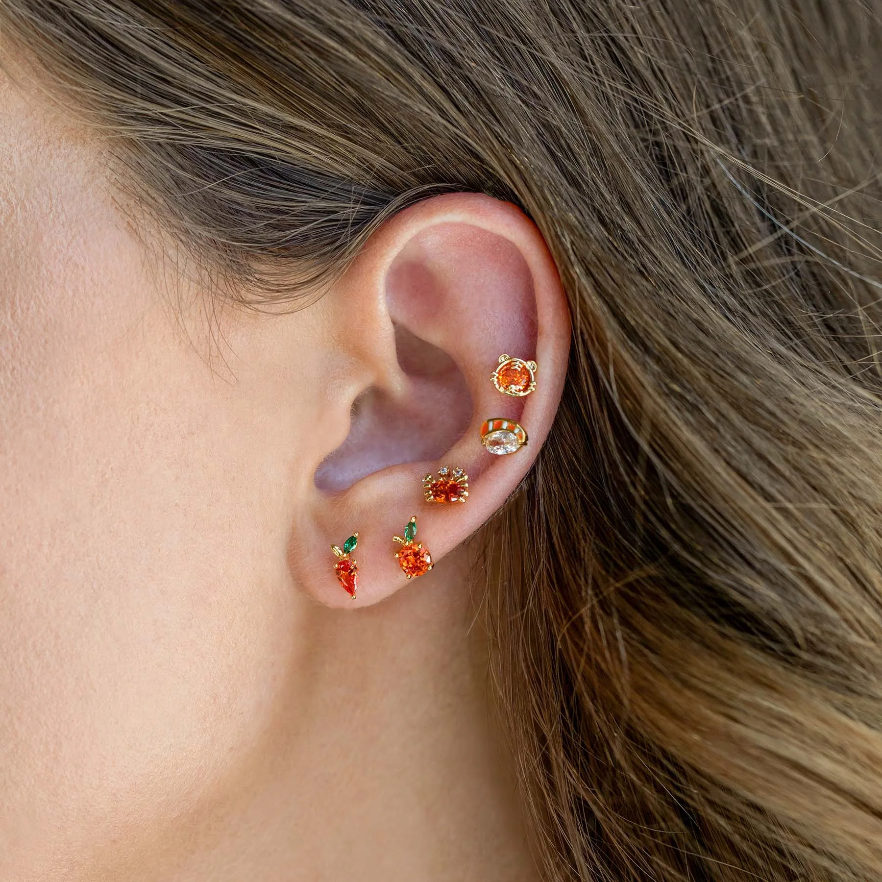 Y2K Ins Lovely Food Hamburg French Fries Pizza Food Zircon Stud Earring For Women Cute Delicious Food Earrings Jewelry Gift 5