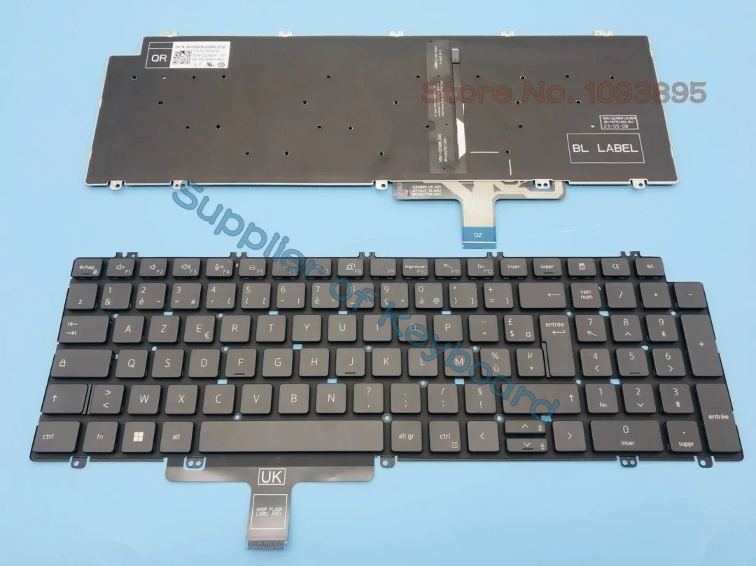 Azerty Teclado Francês Retroiluminado para Dell Latitude 5520 5521 5530 5531 Precisão 3560 3561 3570 3571 Novo