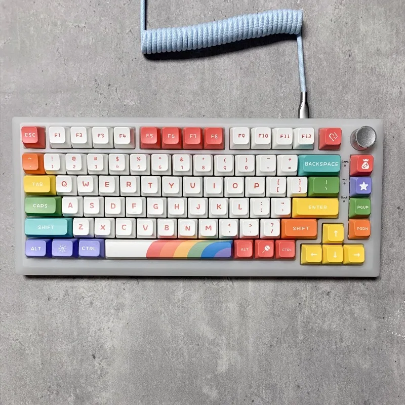 

Набор клавиш GMK с радужной тематикой, пятисторонняя термосублимационная клавиатура с вишневым профилем для геймеров, механические аксессуары для клавиатуры