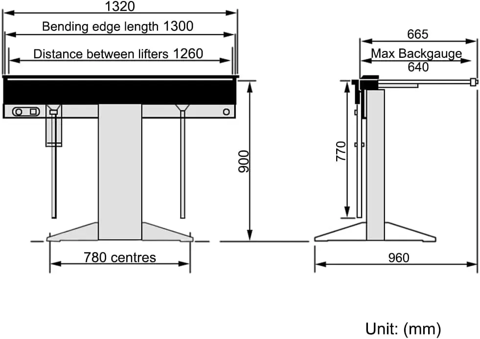 48-Inch Magnetic Sheet Metal Press Brake, 16-Gauge Mild Steel Capacity, 6-ton magnetic power, bend boxes or pans to any depth