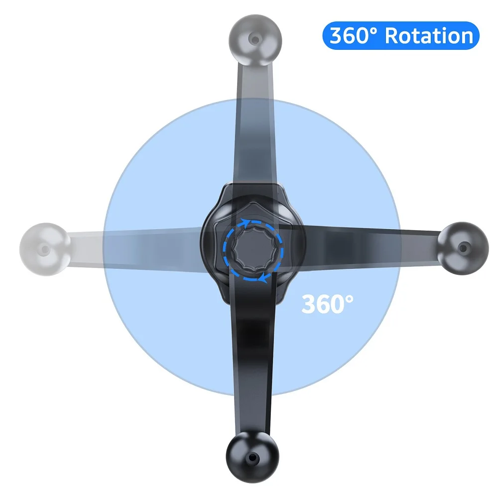 Untoom 자동차 에어 벤트 마운트 확장 후크 360 학위 회전 범용 17mm 볼 헤드베이스 자동차 공기 배출구 전화 홀더 스탠드