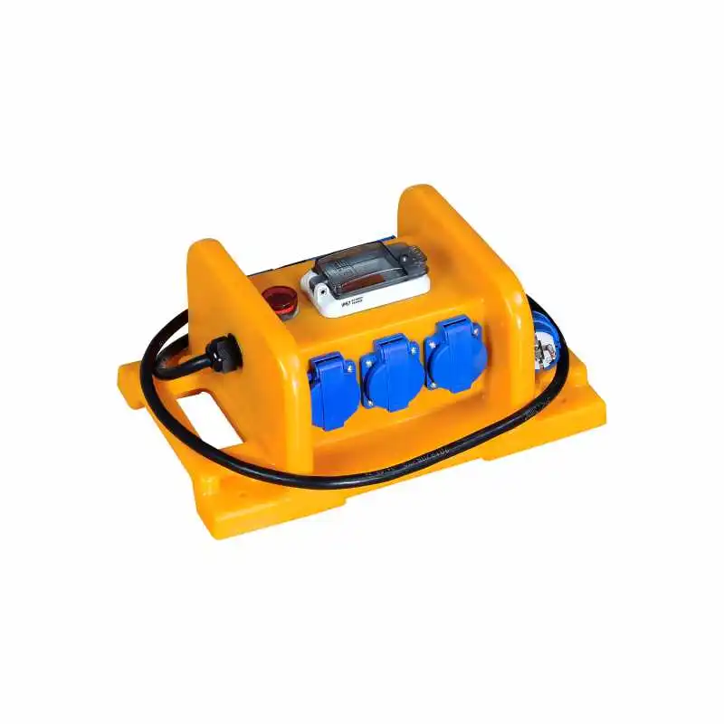 

portable outdoor 12v electrical power IP65 CE waterproof optical distribution box with gfci sockets pins plus cabgle assemblies
