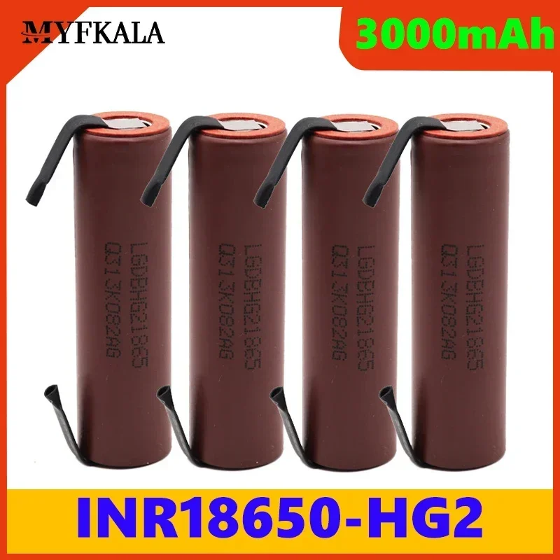 

100% Newly Upgraded 18650 HG2 3000mAh with Strips Soldered Batteries for Screwdrivers 30A High Current + DIY Nickel Inr18650 Hg2