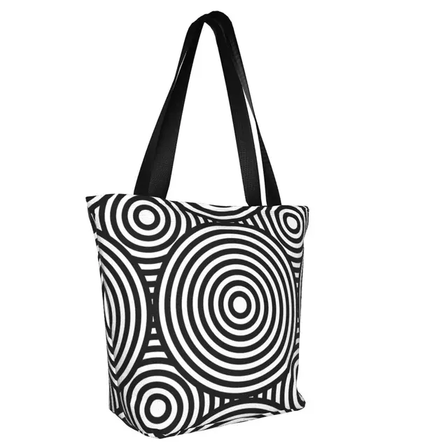 Abstract Line Print Shopping Bag: Versatile and Stylish