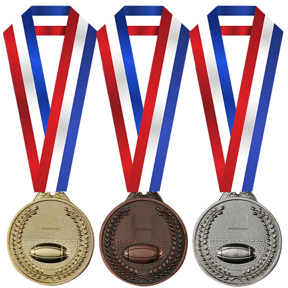 

Award Medals For Kids Rugby Medals Sports Match Party Favors Group School Sports Meeting In Stereoscopic Football Match