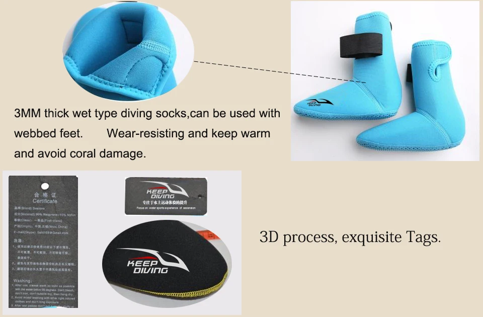 3mm Neoprene Snorkeling Shoes Scuba Diving Socks Beach Boots Wetsuit Prevent Scratches Warming Non-slip Winter Swimming Seaside 5