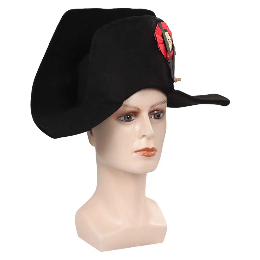 Napoleon Hats Cosplay Admiral Bicorn Hat French Captains Cap Halloween Carnival Costume Accessories Prop Gifts For Adult Men