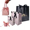 Custom Shopping Bag with Ribbon Printed Logo Paper Manufactory Spot UV Square Size Luxury Black Offset Printing Coated Paper 2