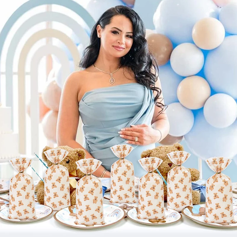 30/50 stücke Teddybär Süßigkeiten Geschenk Tasche Kunststoff Cookie Dessert Verpackung Taschen Kinder Geburtstag Party Dekoration Lieferungen Baby Dusche – Detail 10
