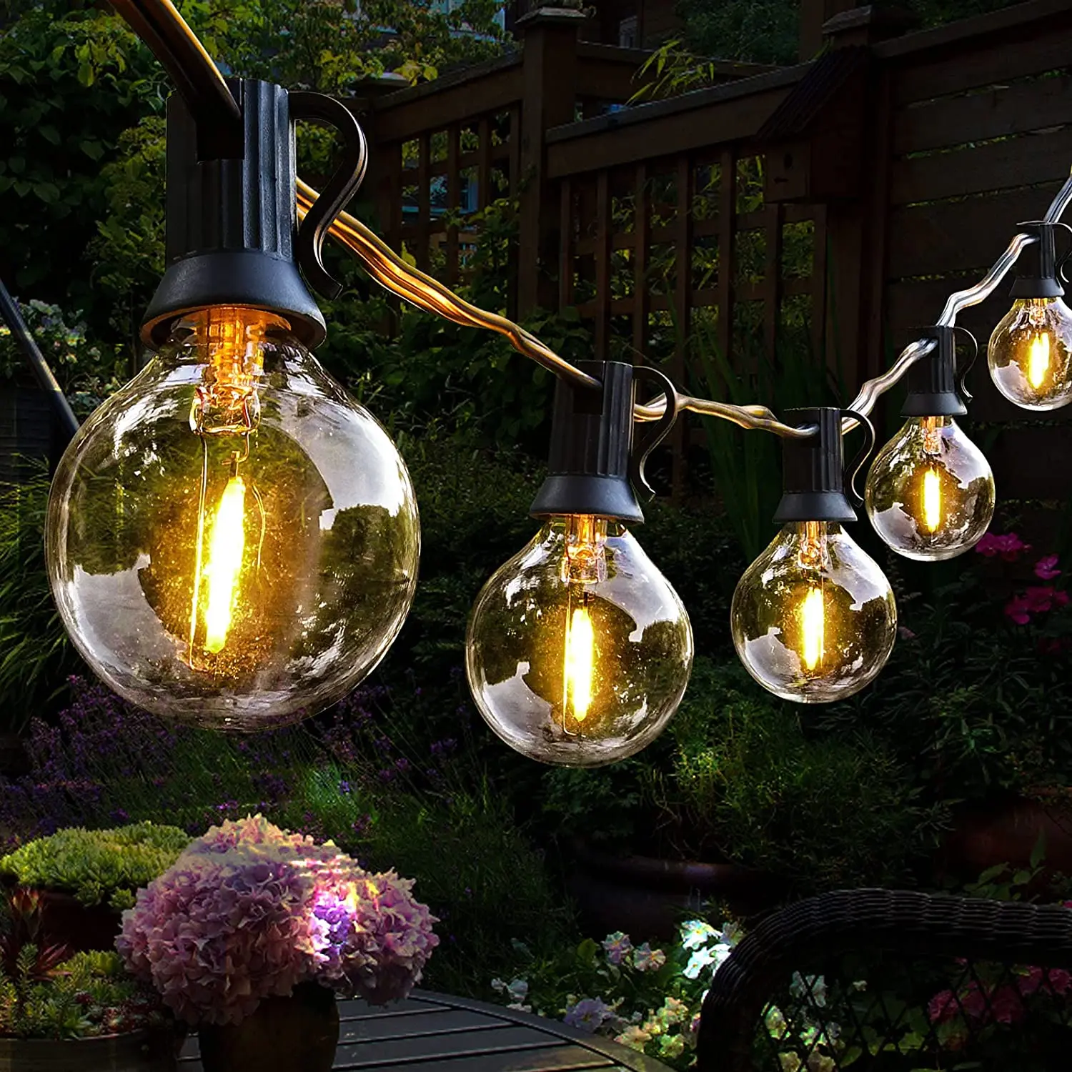 Waterproof-G40-Patio-Lights-with-25-Vintage-Clear-Bulbs-Hanging ...