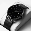 Classic Bauhaus Design Men Watch Dark Blue  Japan Quartz Waterproof Stainless Steel Fashion Business Calendar Ultra Thin Watches 1