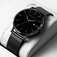 Classic Bauhaus Design Men Watch Dark Blue  Japan Quartz Waterproof Stainless Steel Fashion Business Calendar Ultra Thin Watches 1