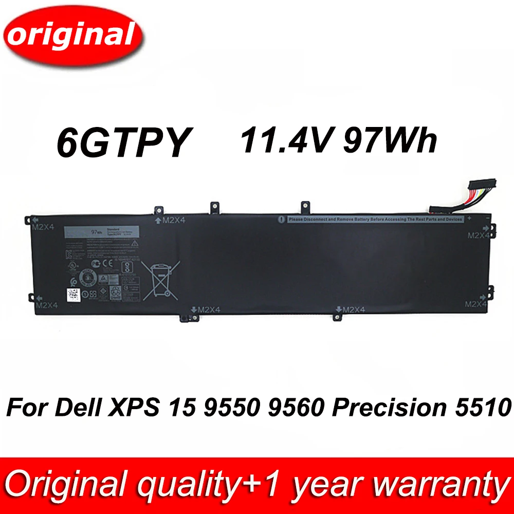 97WH 6GTPY Laptop Battery For Dell XPS 15 9560 7590 Precision